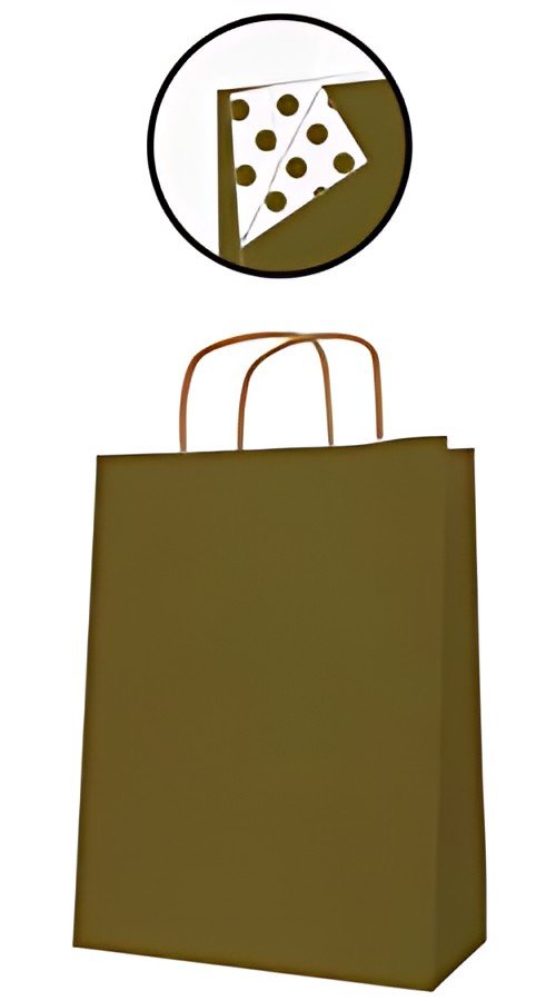 APLI Sac en papier, kraft, moyen, or