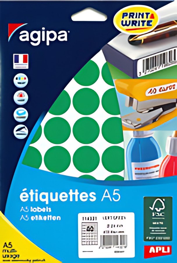 agipa Pastille de couleur, diamètre: 24 mm, rond, noir