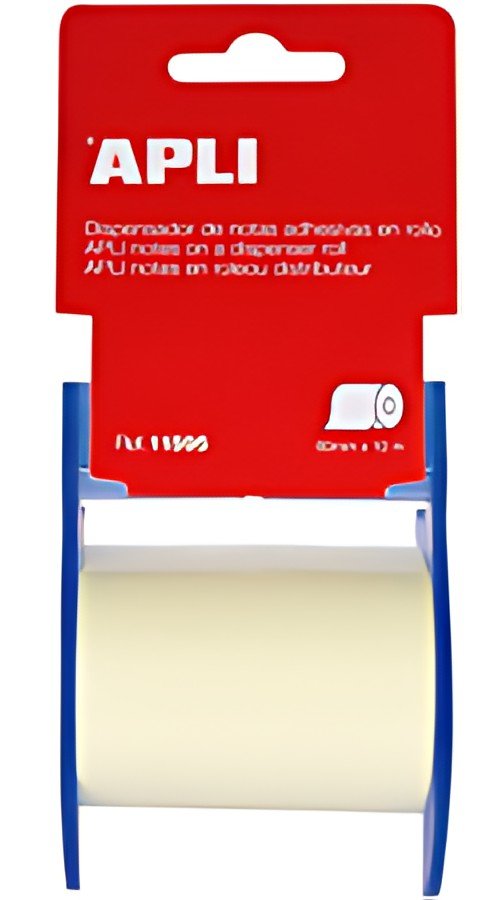 APLI Notes adhésives en rouleau, 10 m x 60 mm, jaune