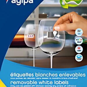agipa Etiquette universelle, 18 x 12 mm, enlevable, blanc