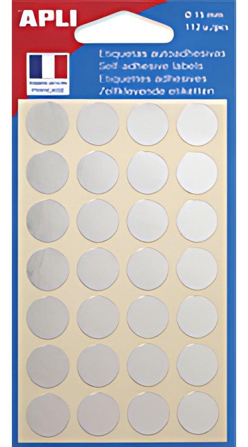 APLI Pastille de signalisation, diamètre: 15 mm, argent