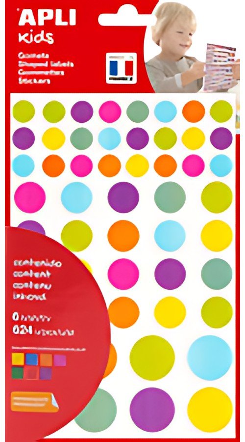 APLI kids Gommettes "Rond", couleurs pastel, assorti