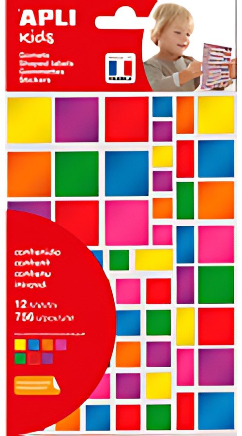 APLI kids Gommettes "Carré" couleurs métallisées, assorti