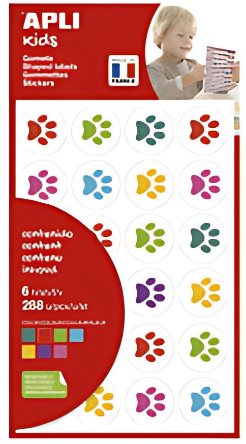 APLI kids Gommettes "Empreintes de chat", en sachet