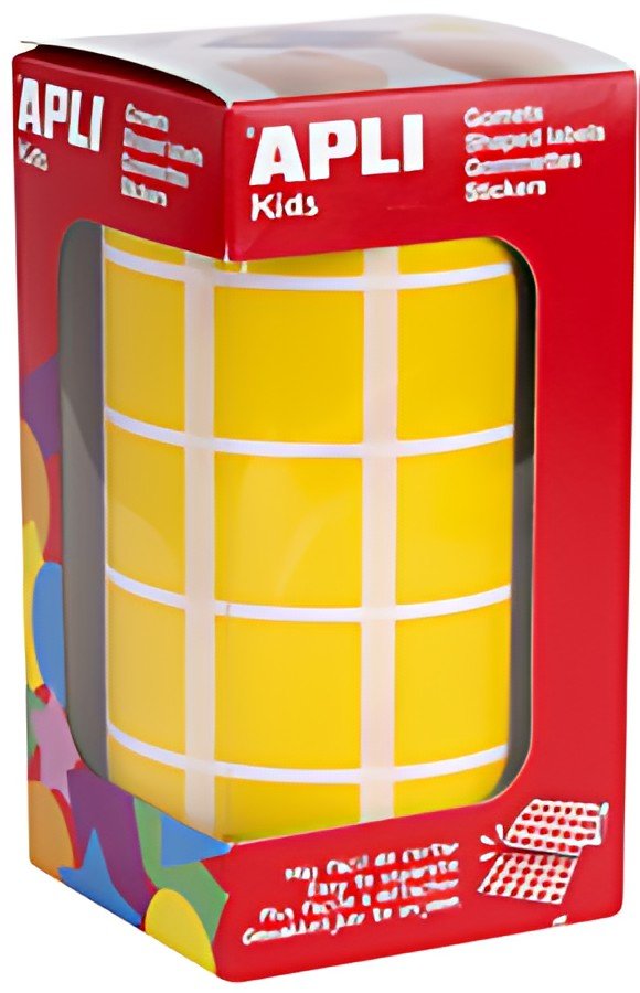 APLI Kids Gommette de couleur "carré", en rouleau, jaune