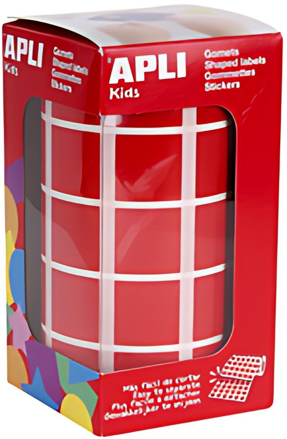 APLI Kids Gommette de couleur "carré", en rouleau, rouge