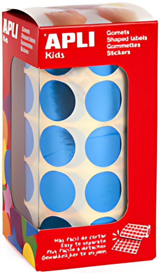 APLI kids Gommettes "Rond" en rouleau, bleu métallisé