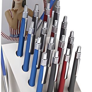 Stylo à bille rétractable WEDO Concento, présentoir de 16