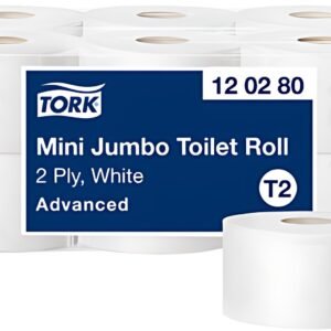 TORK Papier toilette en mini-rouleau Jumbo, 2 couches, blanc
