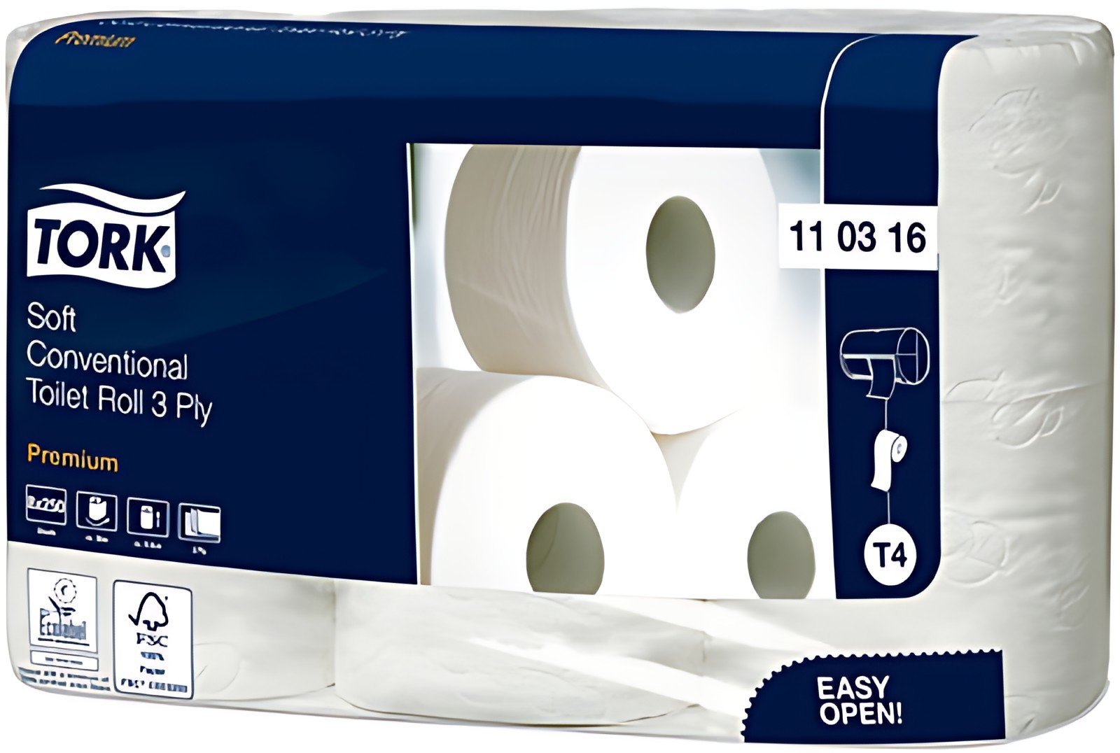 TORK Papier toilette, 3 couches, blanc