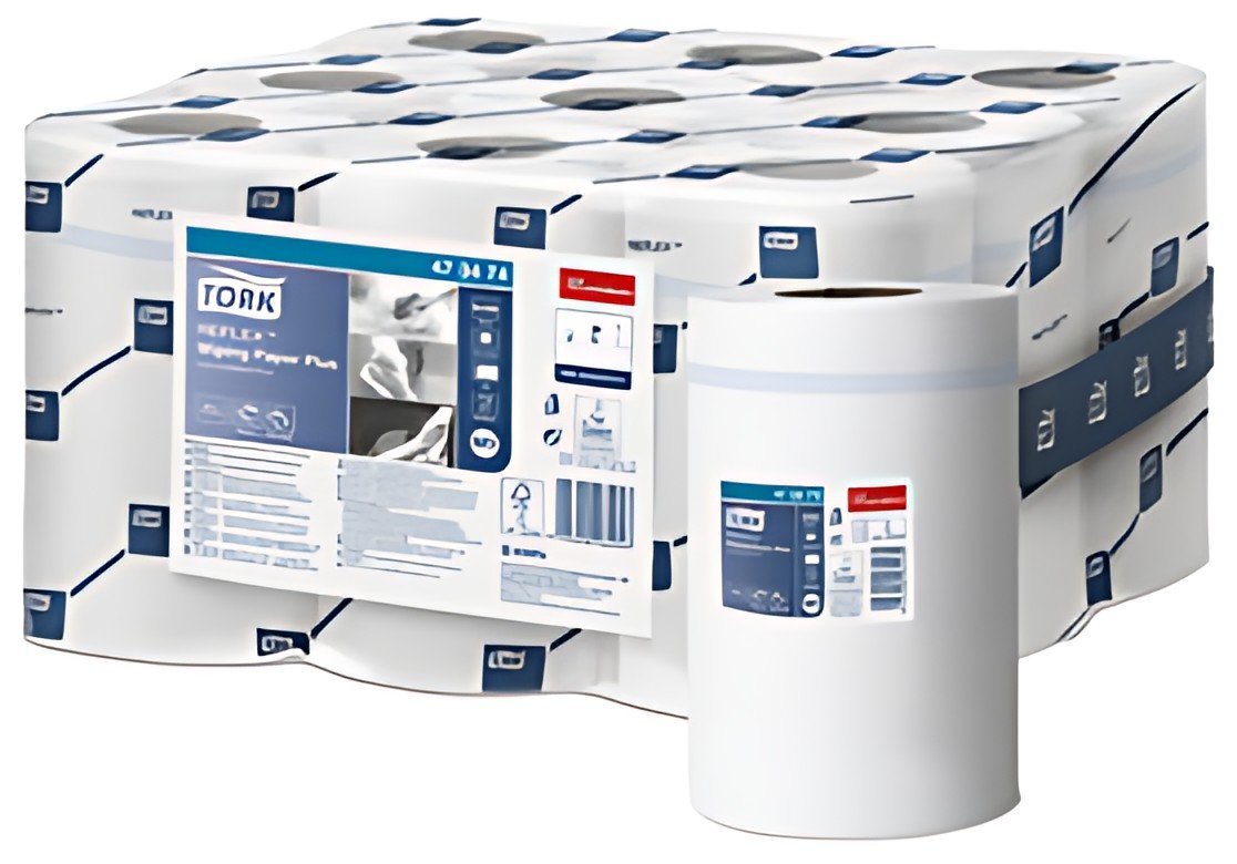 TORK Reflex Rouleau nettoyant multi-usage, 67 m, blanc
