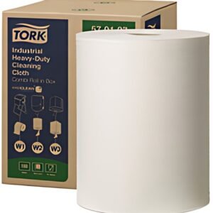TORK Rouleau de papier nettoyant industriel, 60,8 m, blanc