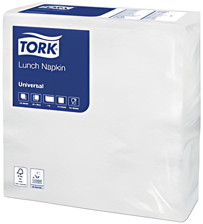 TORK Serviette Lunch, 300 x 300 mm, 1 couche, blanc