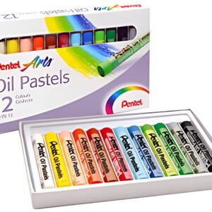 PentelArts Pastels à huile PHN4, étui en plastique de 12