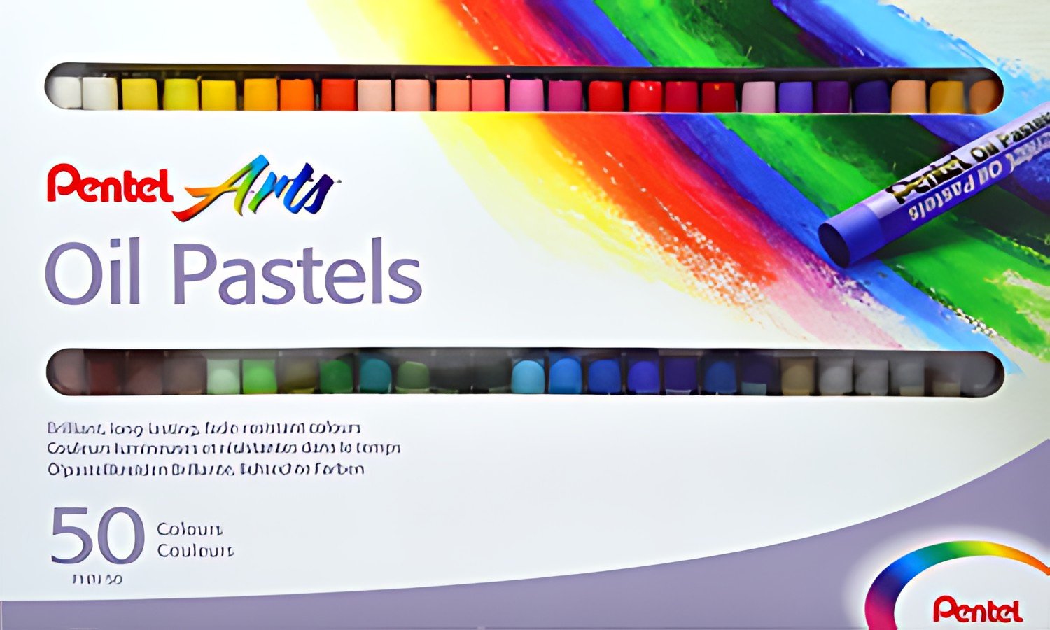 PentelArts Pastels à huile PHN4, étui en plastique de 50