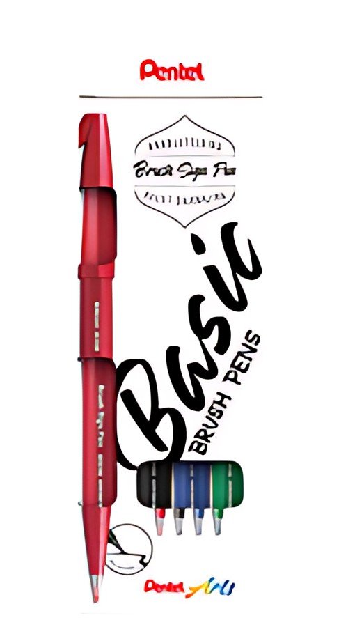 PentelArts Stylo feutre Brush Sign Pen, étui de 4, Basic