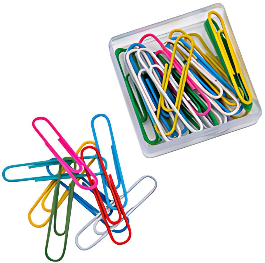 WEDO Trombones recouverts de plastique, 50 mm, assorti