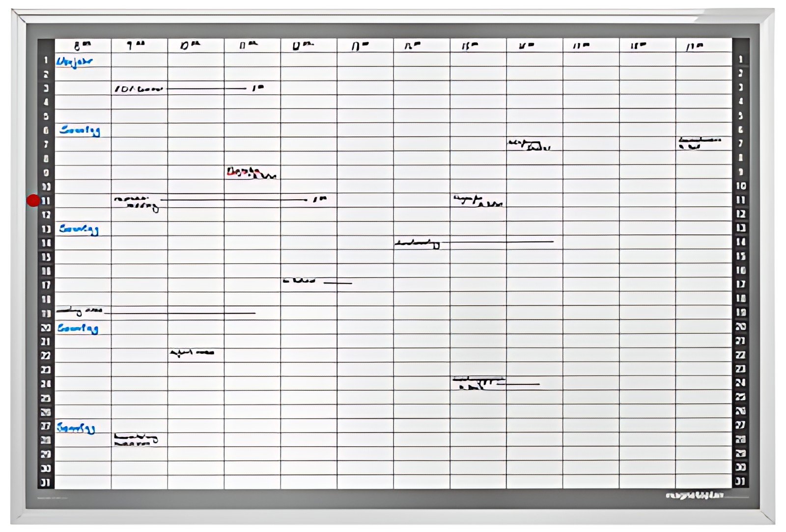 magnetoplan Planning mensuel, (L)920 x (H)625 mm