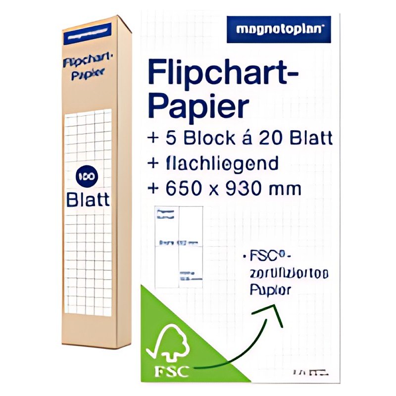 magnetoplan bloc papier pour chevalet de conférence, plat