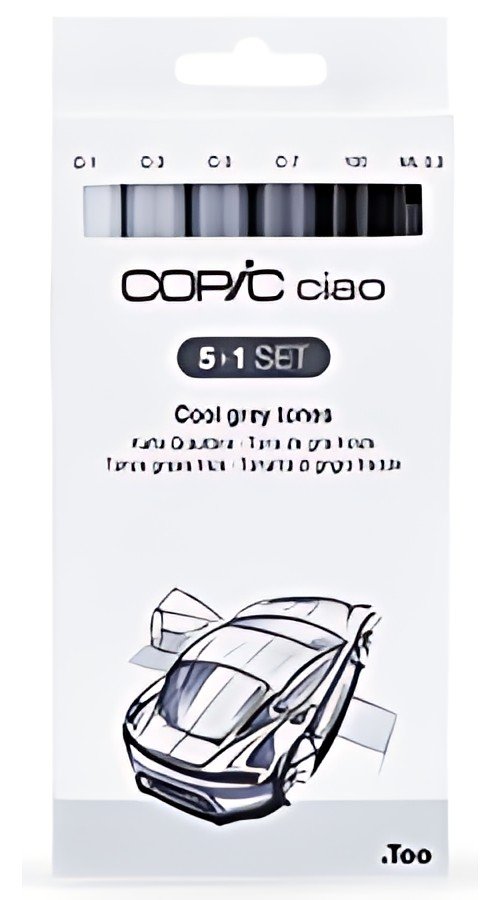 COPIC Kit de marqueurs ciao 5+1, couleurs grises
