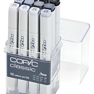 COPIC Marqueur classic, kit de 12 en gris "CG", nuances