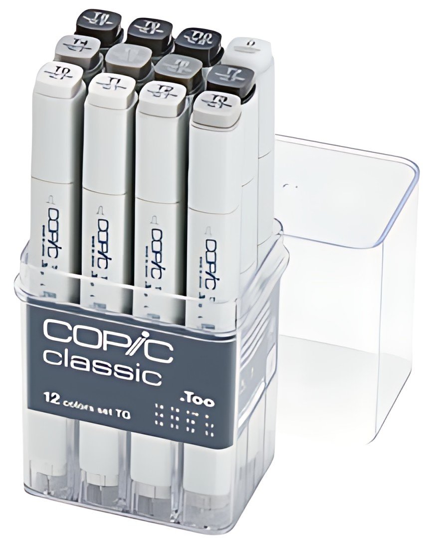 COPIC Marqueur classic, set de 12 "TG", tons de gris toner