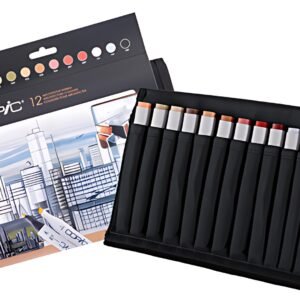 COPIC Marqueur classic, kit de 24 avec 12 couleurs