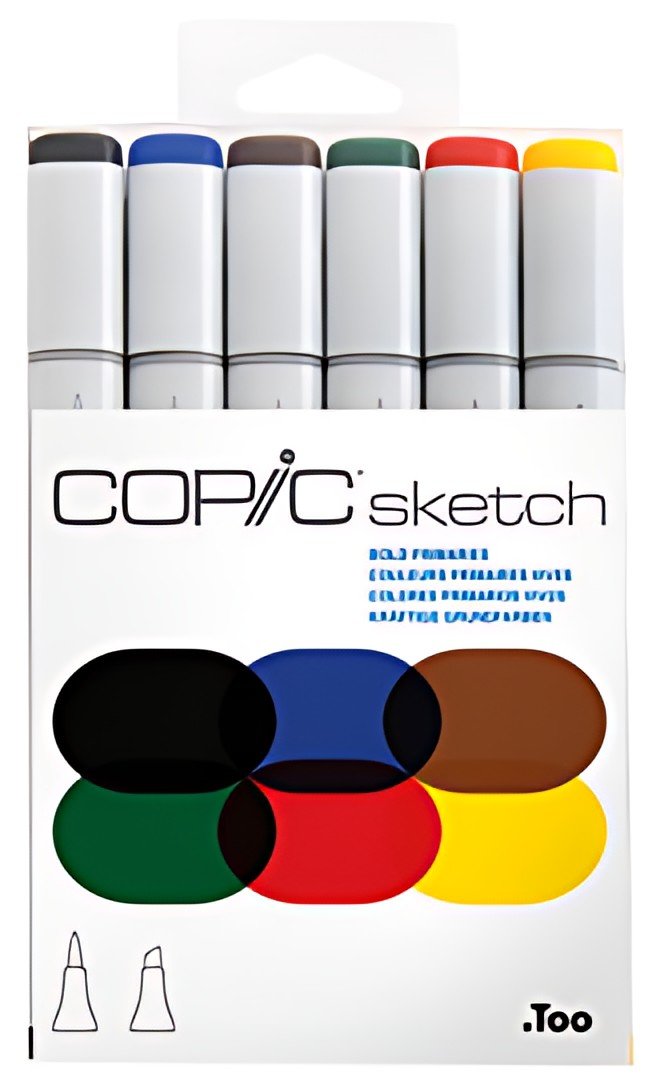 COPIC Marqueur sketch, kit de 6 "Bold Primaries"