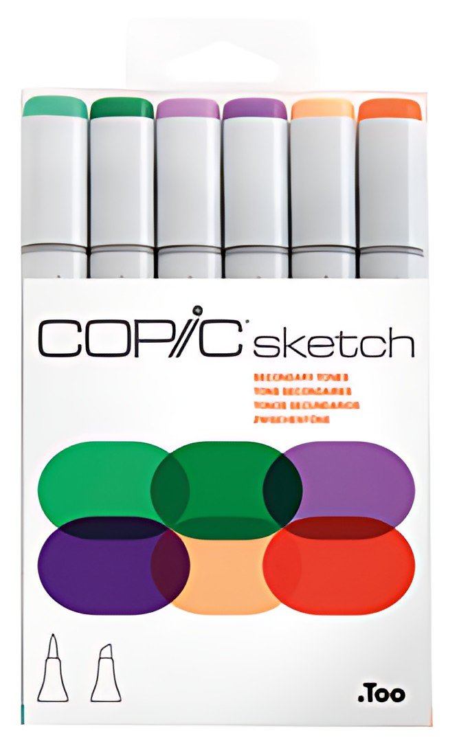 COPIC Marqueur sketch, kit de 6 "Secondary Tones"