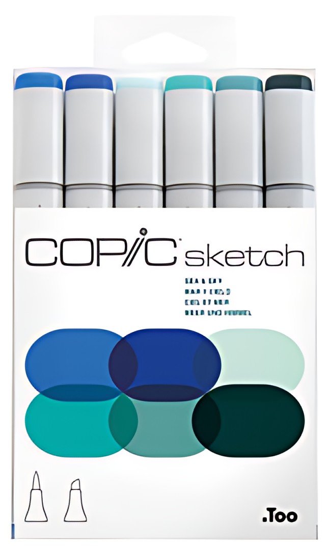 COPIC Marqueur sketch, kit de 6 "Sea & Sky"