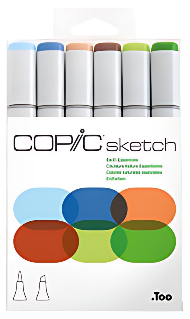 COPIC Marqueur sketch, kit de 6 "Earth Essentials"