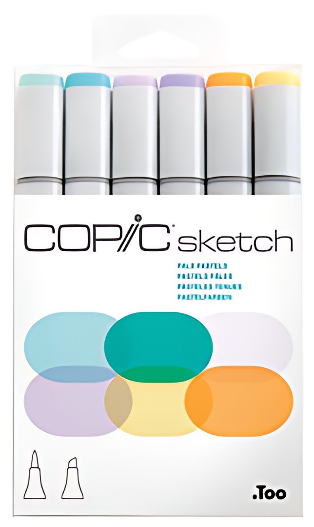 COPIC Marqueur sketch, kit de 6 "Pale Pastels"