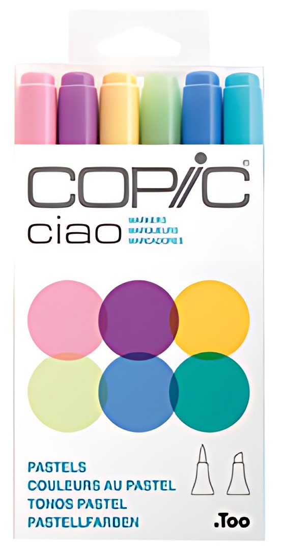 COPIC Marqueur ciao, kit de 6 "Pastels"