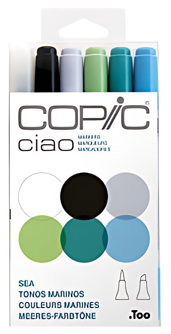 COPIC Marqueur ciao, kit de 6 "Sea"