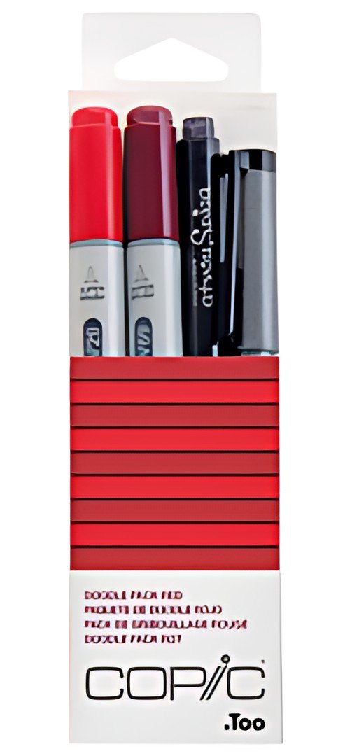 COPIC Marqueur ciao, kit de 4 "Doodle Pack Red"