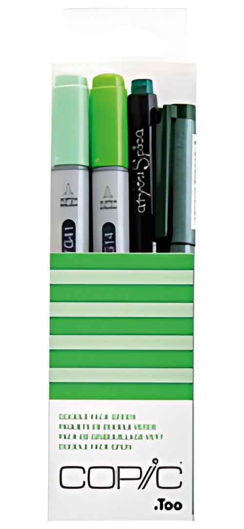COPIC Marqueur ciao, kit de 4 "Doodle Pack Green"
