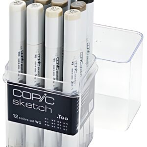 COPIC Marqueur sketch, set de 12 "Tons de gris WG"