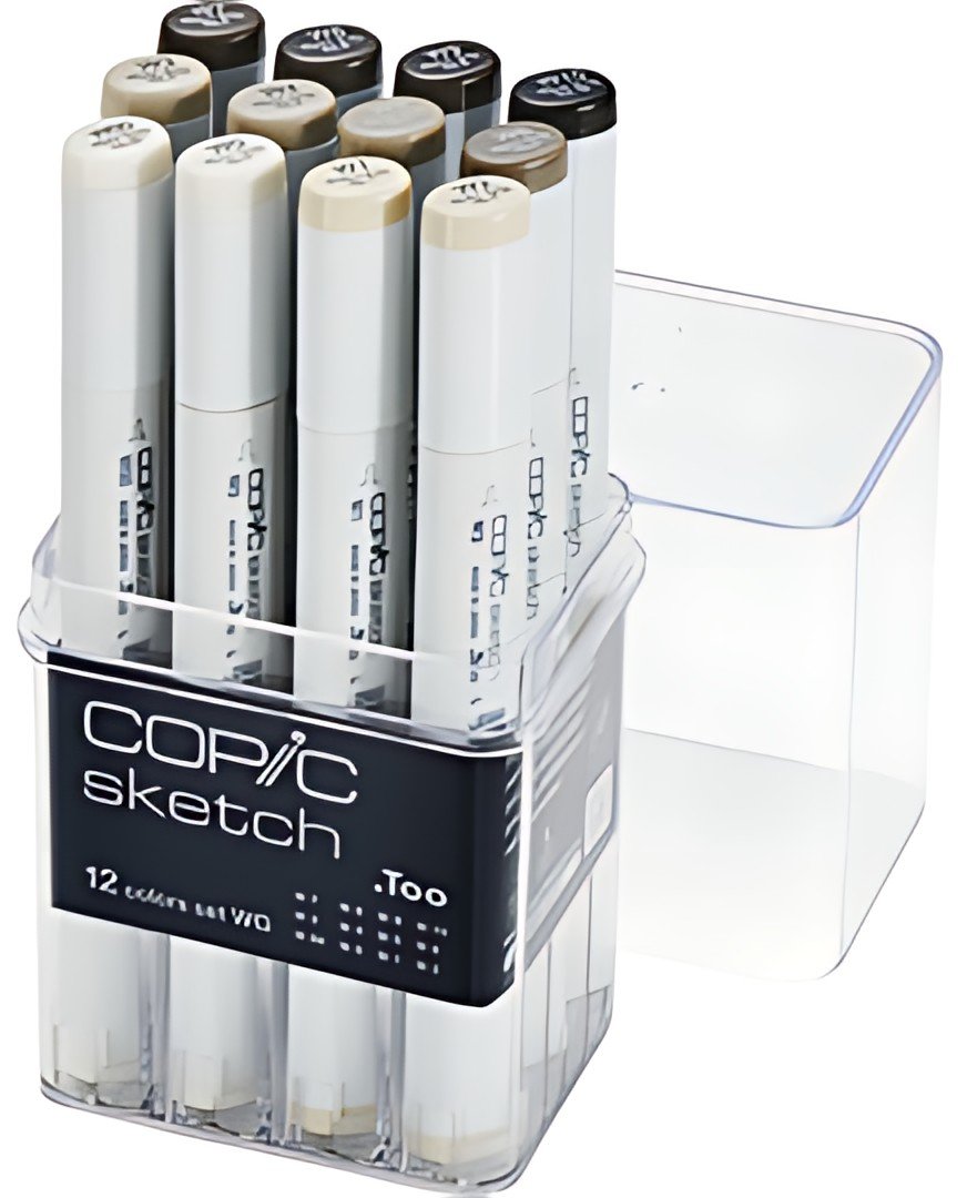 COPIC Marqueur sketch, set de 12 "Tons de gris WG"