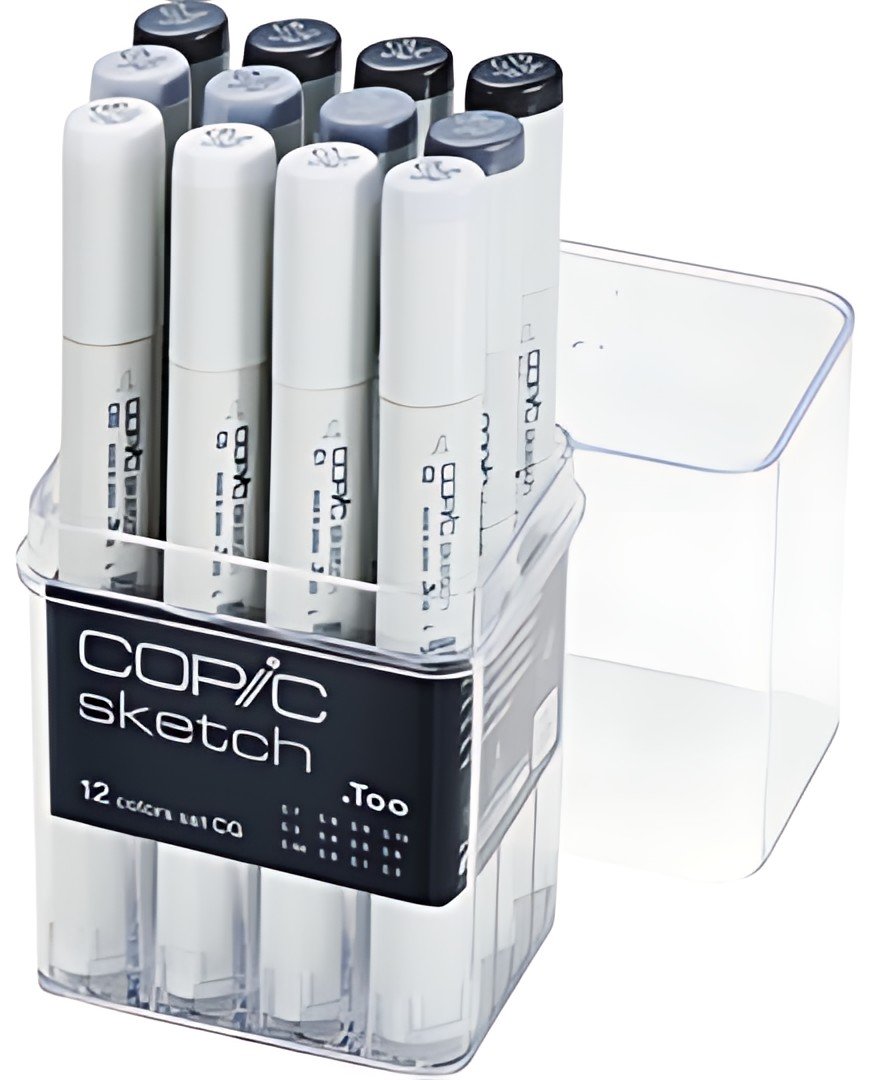 COPIC Marqueur sketch, set de 12 "Tons de gris CG"
