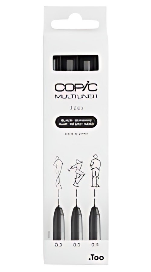 COPIC Feutre fin MULTILINER, set de 3, noir