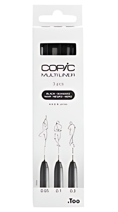 COPIC Feutre fin MULTILINER, set de 3, noir