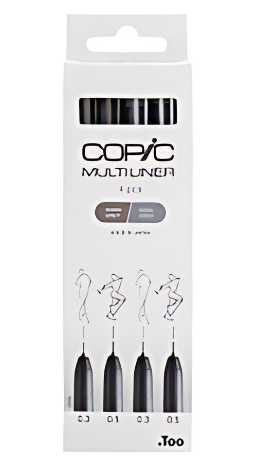 COPIC Feutre fin MULTILINER, set de 4, gris