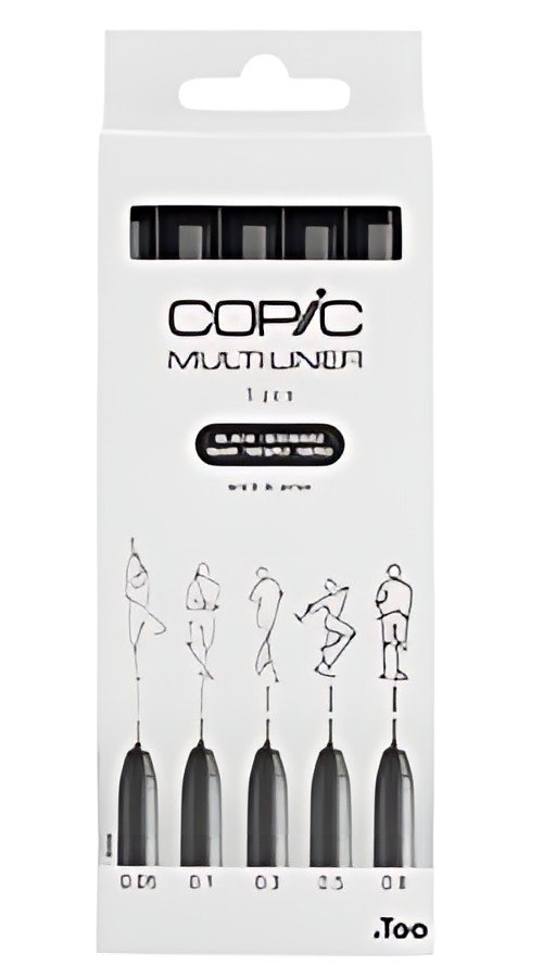 COPIC Feutre fin MULTILINER, set de 5, noir