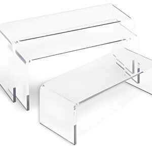deflecto Podium rectangulaire, transparent, set de 3