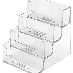 deflecto Porte-cartes de visite, 4 compartiments,transparent