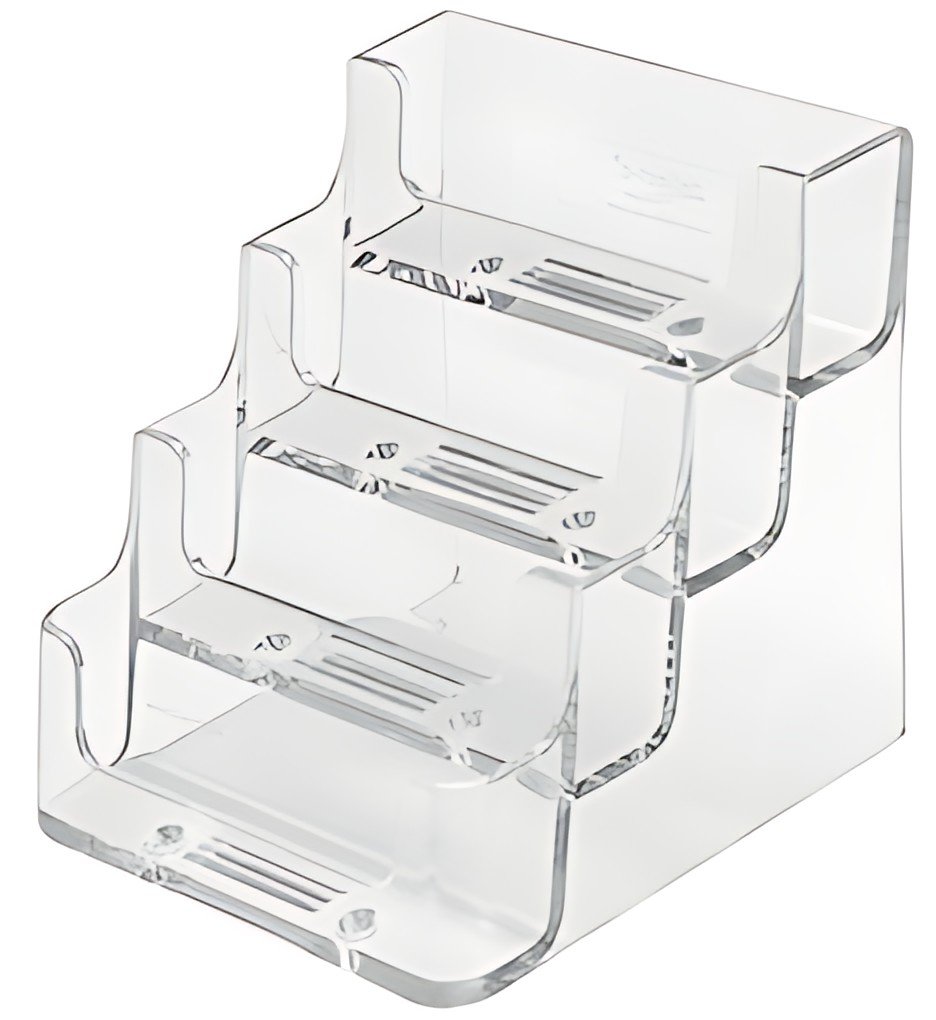 deflecto Porte-cartes de visite, 4 compartiments,transparent