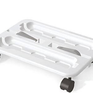 deflecto Plateau de transport à roulettes Stack 'N' Go,blanc