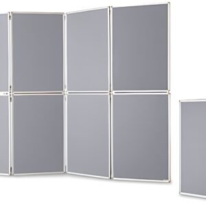 magnetoplan Cloison de présentation, pliable, gris