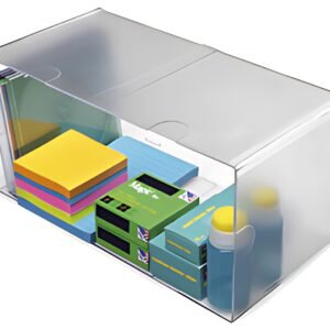 deflecto Boîte de rangement Cube Double, transparent