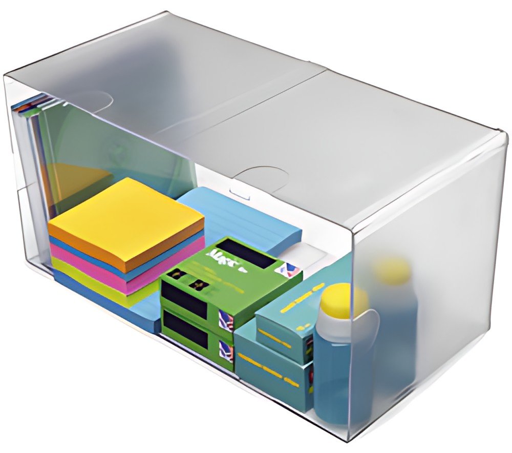 deflecto Boîte de rangement Cube Double, transparent